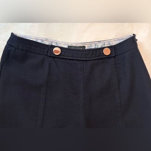 Ted Baker of London Wool Pants Size 8 Navy Ankle Length Navy Blue EUC - Picture 4 of 11